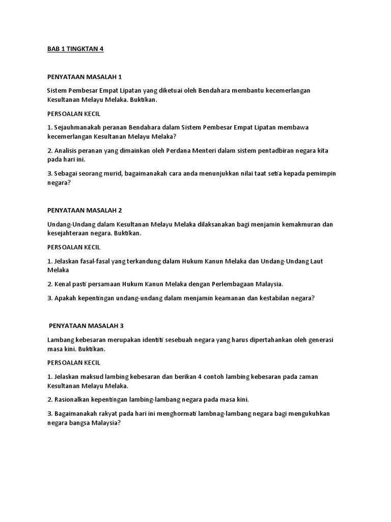 Bab 1 Tingktan 4 Pm Dan Pk Pdf