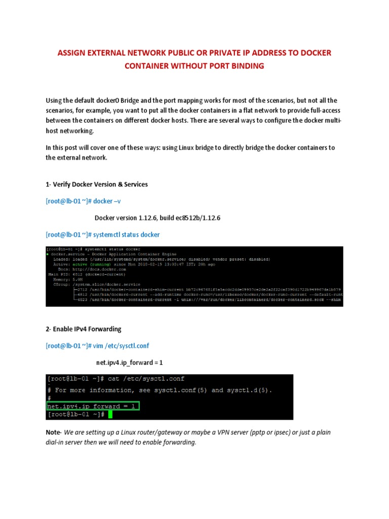 Assign IPs to Docker Containers via Macvlan | PDF | Port (Computer ...