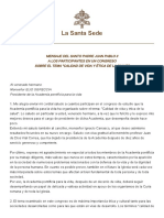 S. Juan Pablo II Calidad de Viday Ética de Lasalud PDF