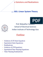 State Space Solutions and Realizations: EE-601: Linear System Theory