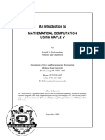 An Introduction To Mathematical Computation Using Maple V: Ronald S. Harichandran