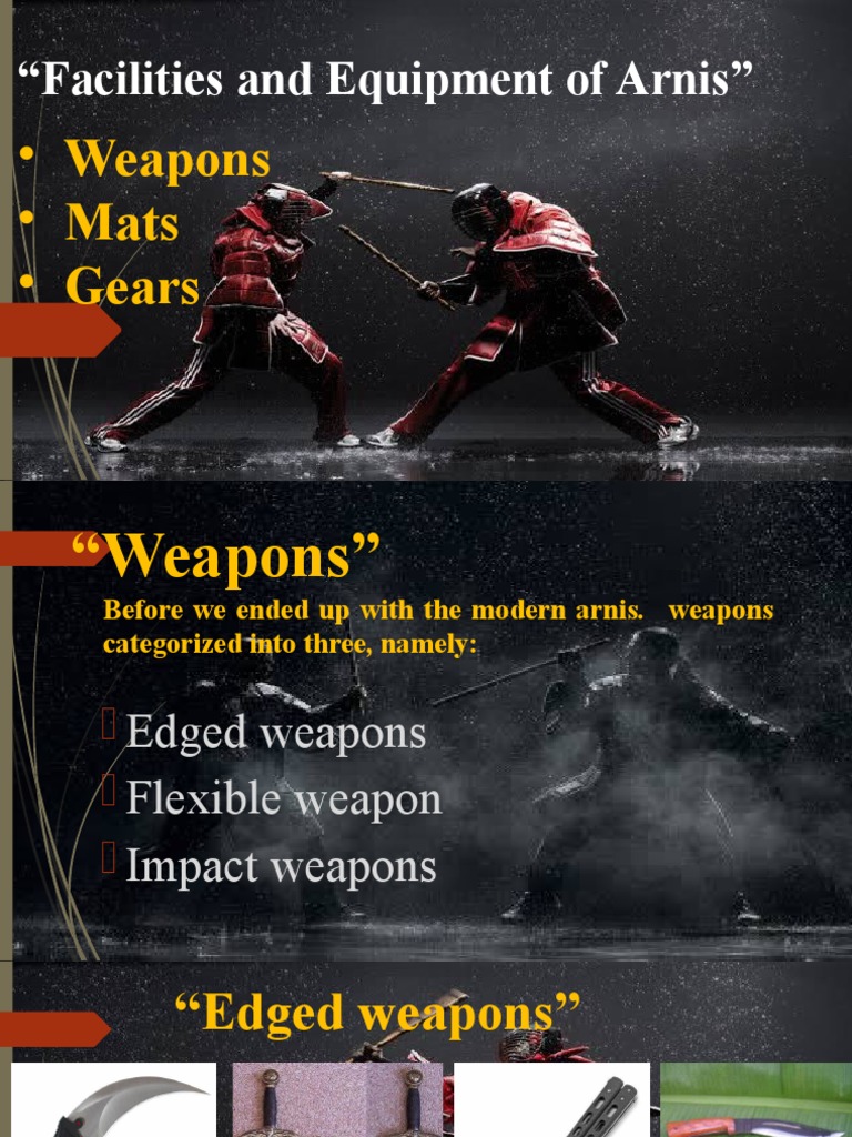Facilities and Equipments of Arnis PDF Weaponry Sports