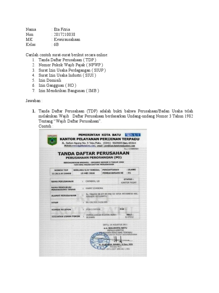 Tugas Contoh Surat Pdf