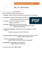 Bio - UNIT 1 - Organisms and Life Processes