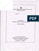 PGDM Diploma International Business Quantitative Techniques Exam Papers
