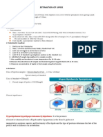 Estimation of Lipids: Hyperlipidemia/hyperlipoproteinemia/dyslipidemia