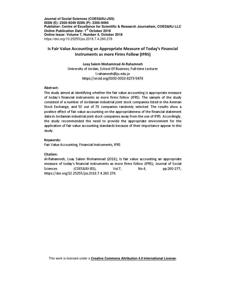 Fair Value Accounting and IFRS Impact | PDF | Fair Value | Errors And ...