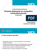 Personal Statements For Competitive Universities/courses: Russell Group Teacher Conference