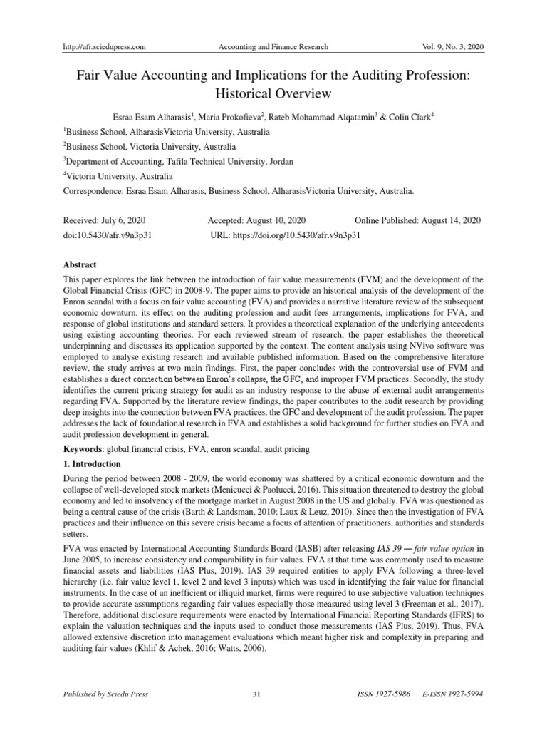 Fair Value Accounting's Audit Implications | PDF | International ...