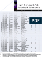 High School Football Schedule - Oct 1 - Dec 4