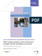 Effect of Glass Powder On The Compression Strength and The Workability of Co