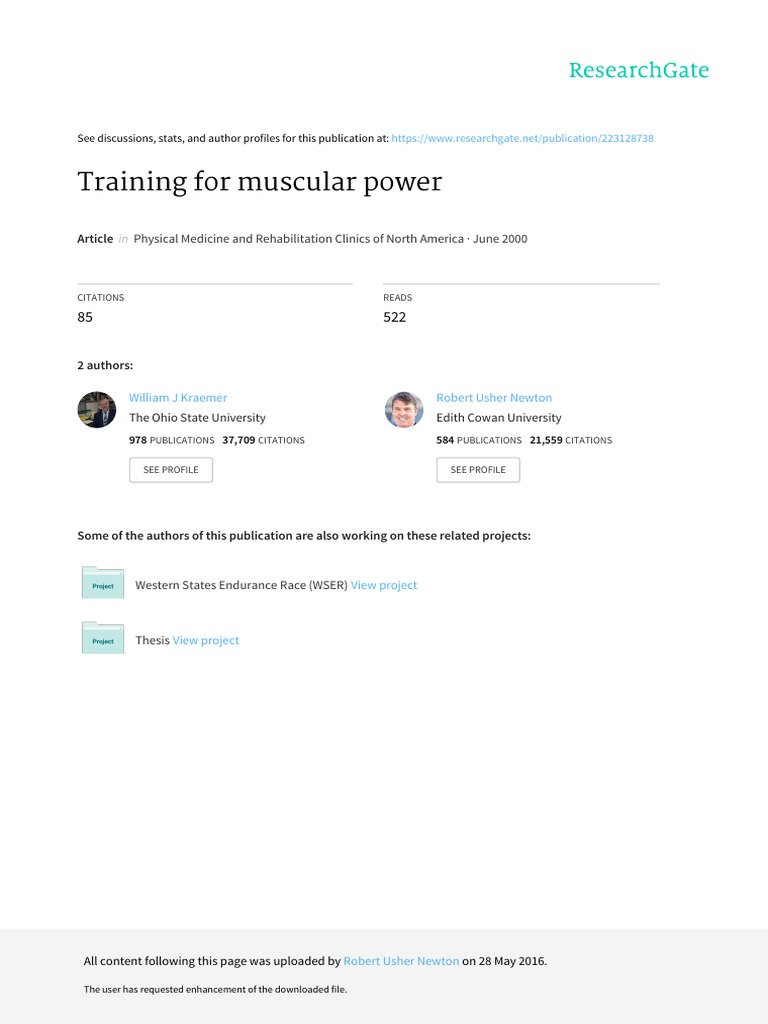 Training Techniques for Muscular Power | PDF
