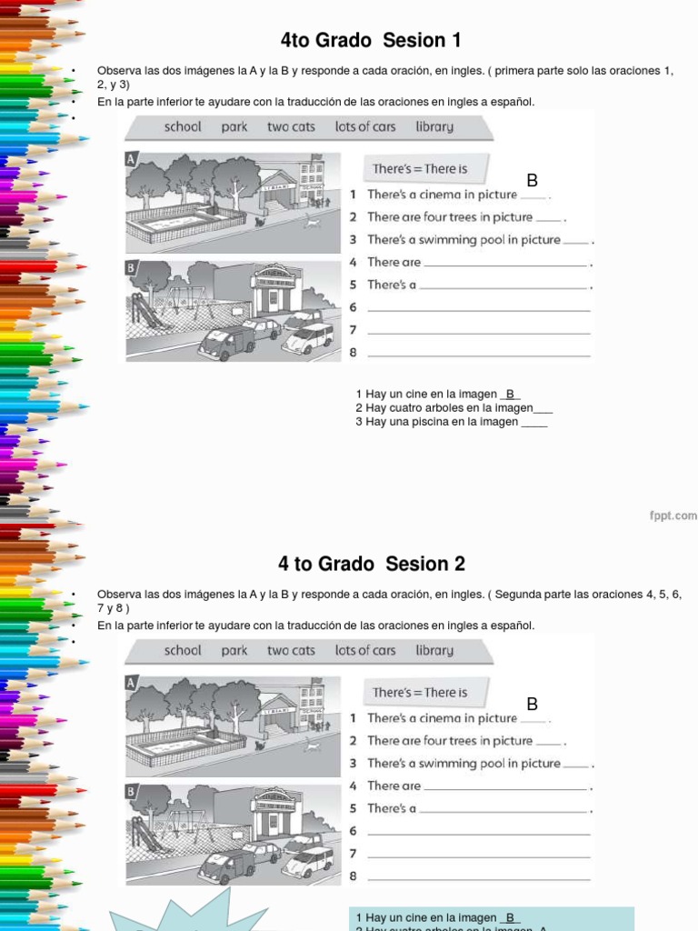 Ejercicios de Inglés para 4to Grado | PDF