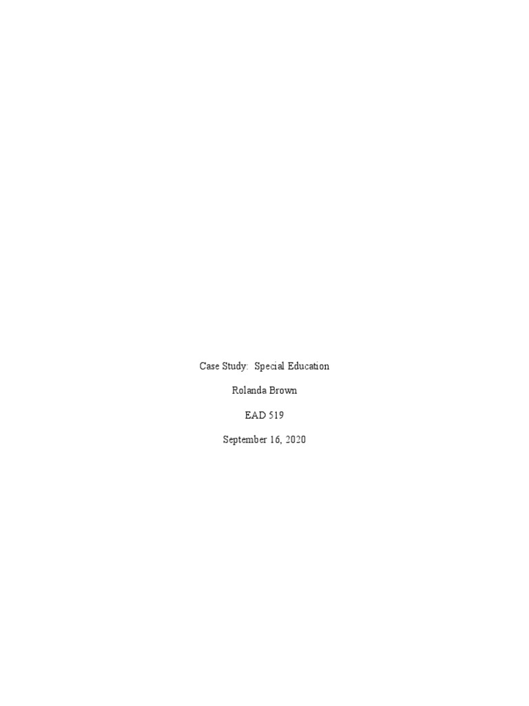 Special Education Case Study Analysis | PDF | Section 504 Of The ...