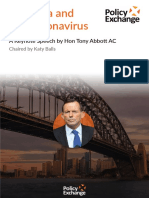 Australia and The Coronavirus: A Keynote Speech by Hon Tony Abbott AC