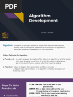 Algorithm Development: by Neil A. Basabe