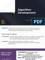Algorithm Development in Pseudocode and Flowcharts