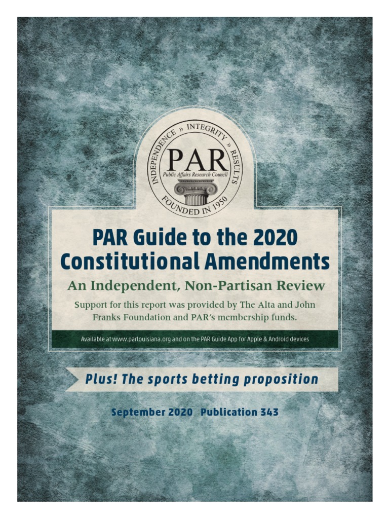 2020 Louisiana Constitutional Amendments Guide | PDF | Roe V. Wade | Taxes
