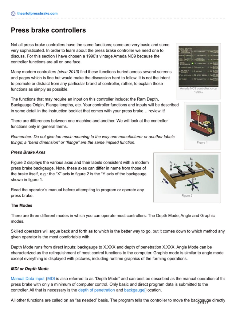 Press Brake Controller Operation Guide | PDF | Control Theory ...