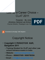 Law As A Career Choice - CLAT 2011: (Alumnus, National Law School Bangalore)