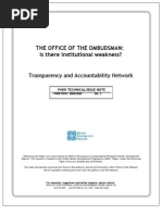 The Office of The Ombudsman: Is There Institutional Weakness?