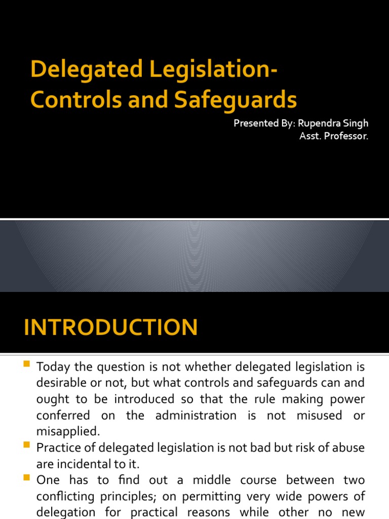 Controls on Delegated Legislation | PDF | Jurisdiction | Constitution