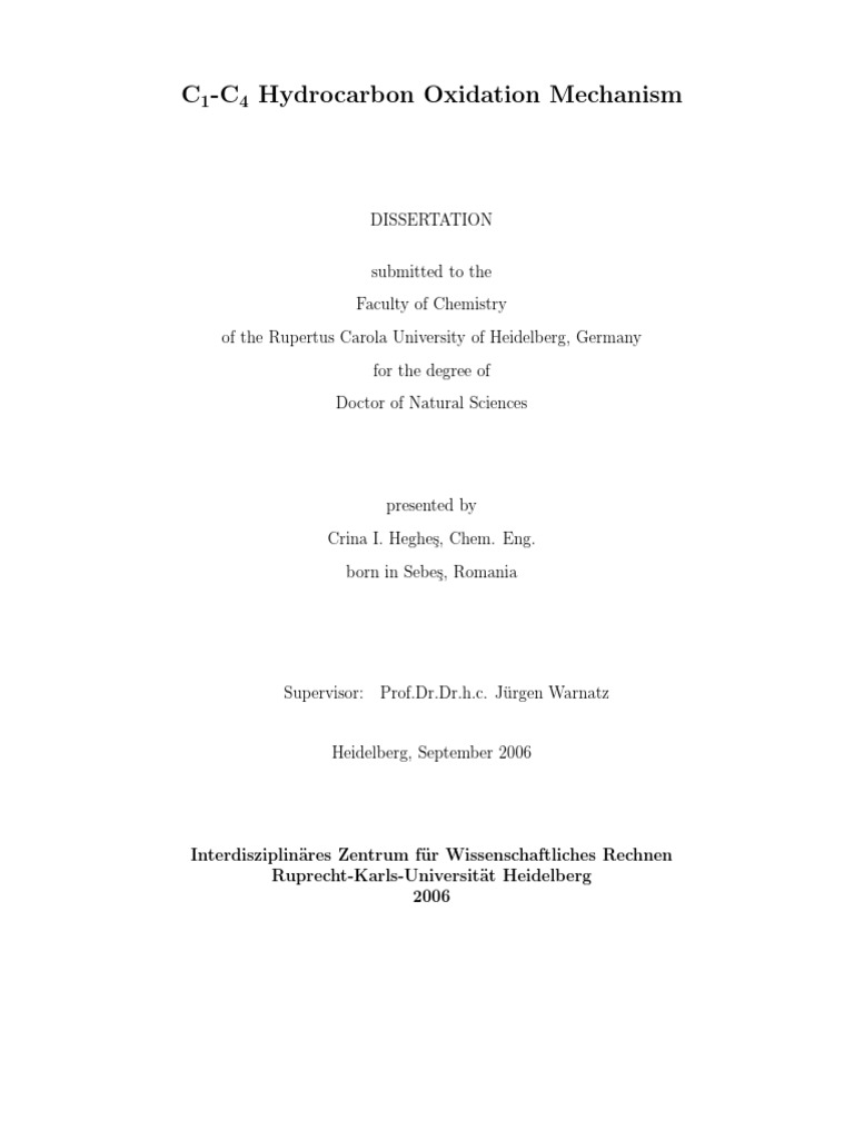 C - C Hydrocarbon Oxidation Mechanism | PDF | Reaction Rate | Chemical ...