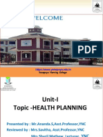 Unit -II -Health planning -Lect 1 -Ananda.S
