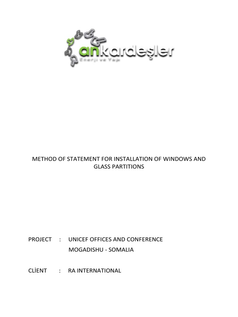 Method of Statement For Windows and Glass Partitions PDF Personal