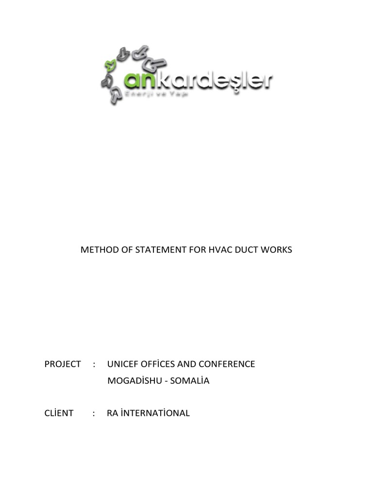 HVAC Duct Installation Method Statement | PDF | Duct (Flow) | Screw