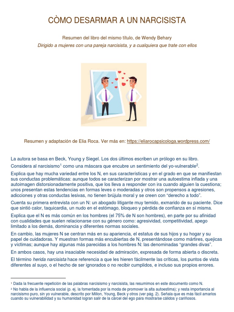 Cómo Desarmar a un Narcisista | PDF | Narcisismo | Autoestima