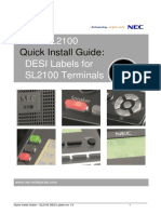 The SL2100 Quick Install Guide - DESI Labels For SL2100 Terminals