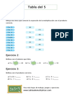 Fichas de La Tabla Del 5 ws2 PDF