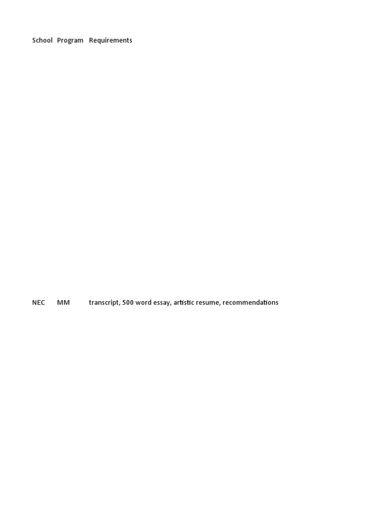 School Program Application Requirements | PDF | University And College ...