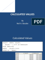 Calculated Values: by Neil A. Basabe