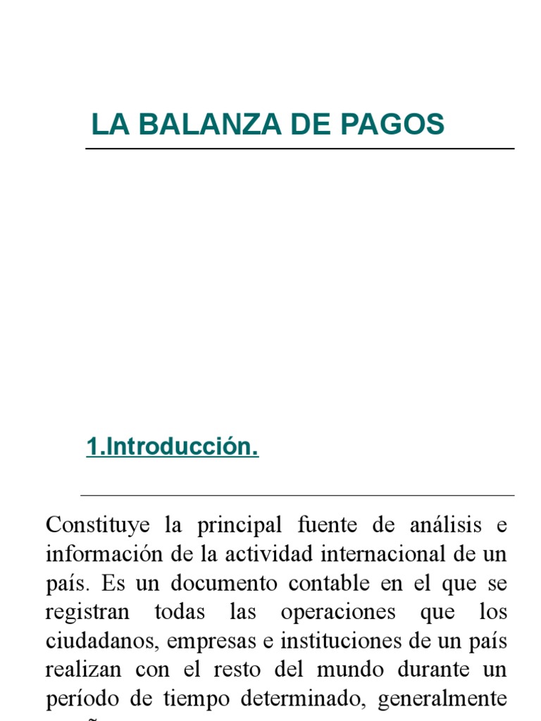Balanza de Pagos: Estructura y Función | PDF | Balance de pagos | Dinero