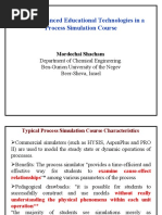 Use of Advanced Educational Technologies in A Process Simulation Course