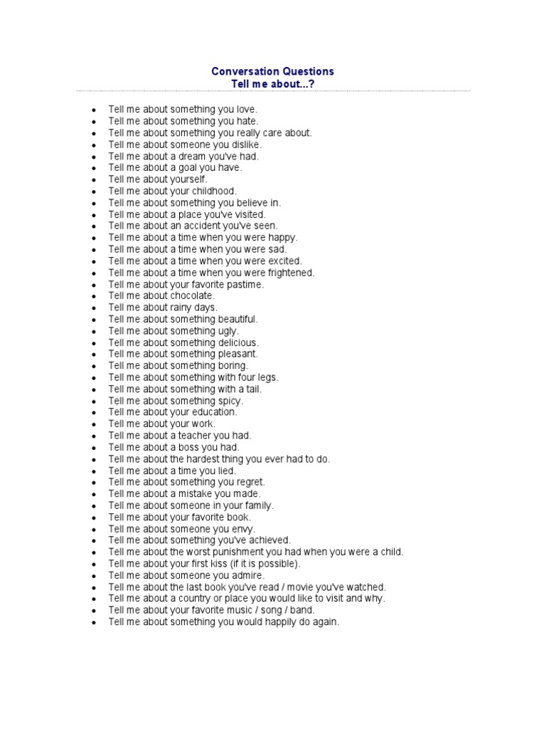Engaging Conversation Starters List | PDF