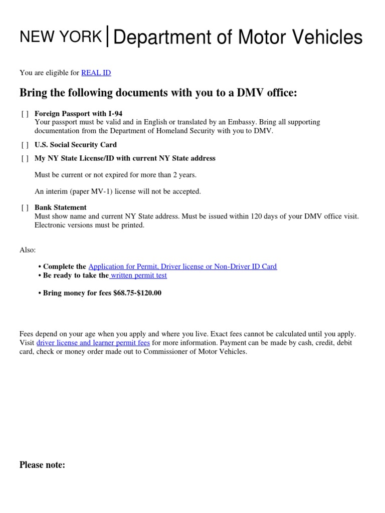 DMV ProofWizard Checklist PDF PDF