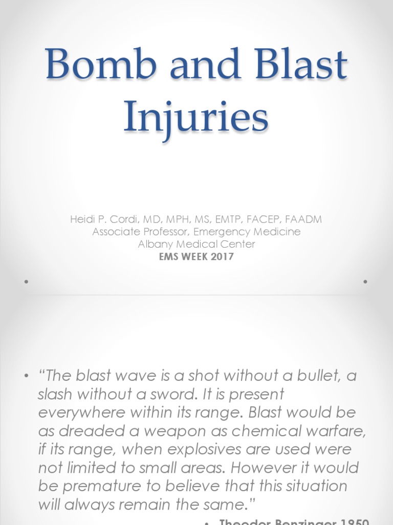 Types of Bomb and Blast Injuries | PDF | Bomb | Traumatic Brain Injury