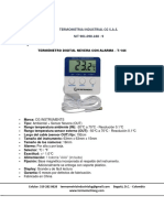 Termómetro digital nevera con alarma T-144 termometria industrial