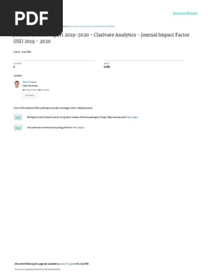 Journal impact factors 2019