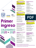 Calendario Primer Ingreso 2020-2021 