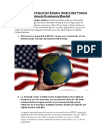 Estados Unidos Primera Potencia Económica.