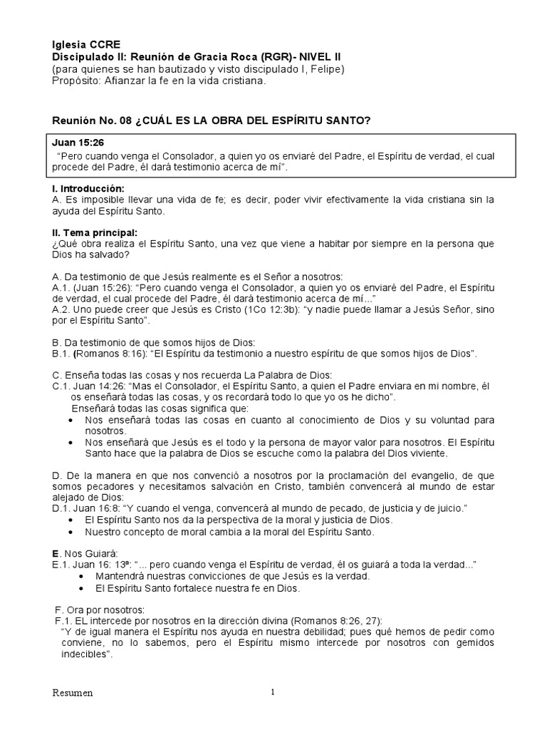 Obra del Espíritu Santo en la Fe | PDF | espíritu Santo | Fe