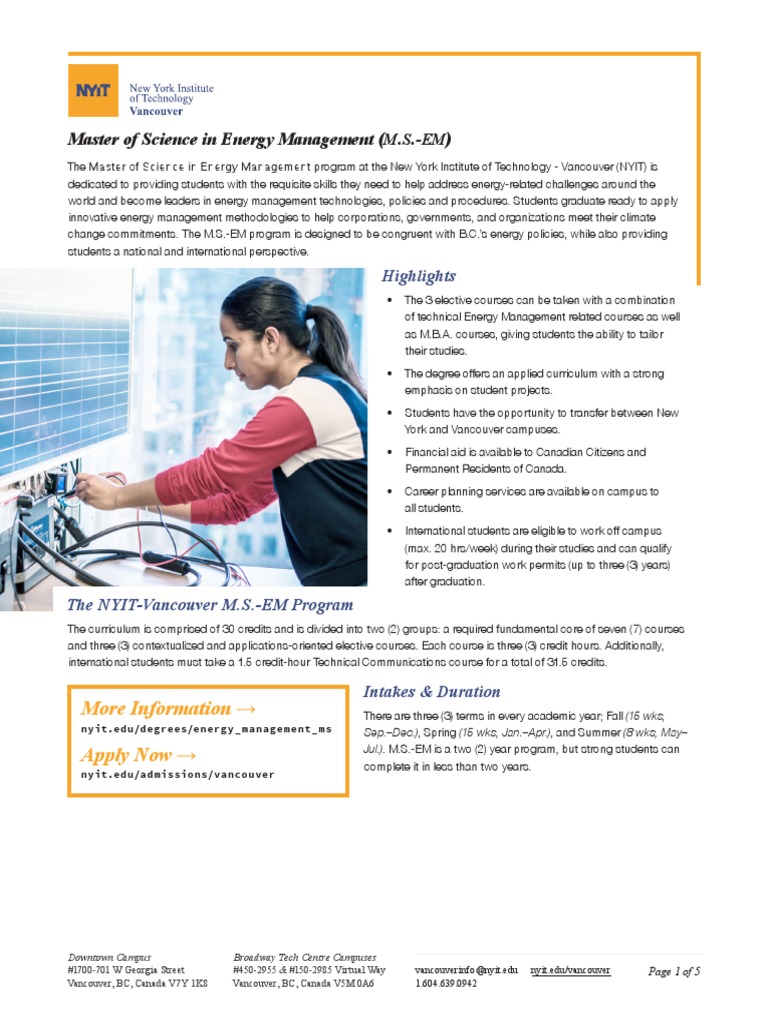 NYITM.S.EM 2020 Updatedjul18 PDF Academic Degree Master's Degree