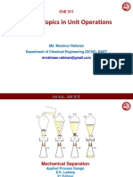 Special Topics in Unit Operations: Md. Mominur Rahman Department of Chemical Engineering (Dche), Buet