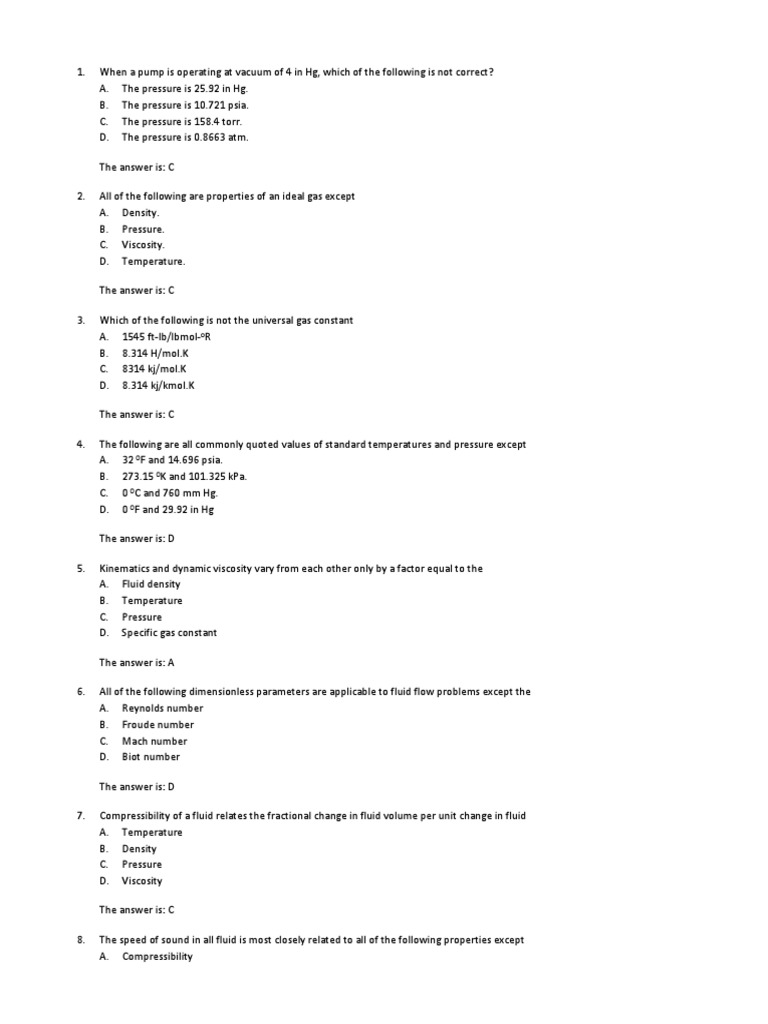 Analysis of Fluid Mechanics Concepts and Problem Solving Skills through