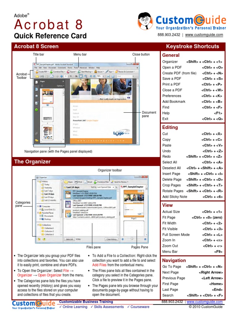 Acrobat 8: Quick Reference Card | PDF | Markup Language | Button ...