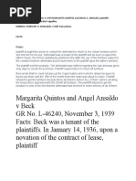 Quintos v. Beck, G.R. No. L-46240. November 3, 1939, 69 Phil. 108